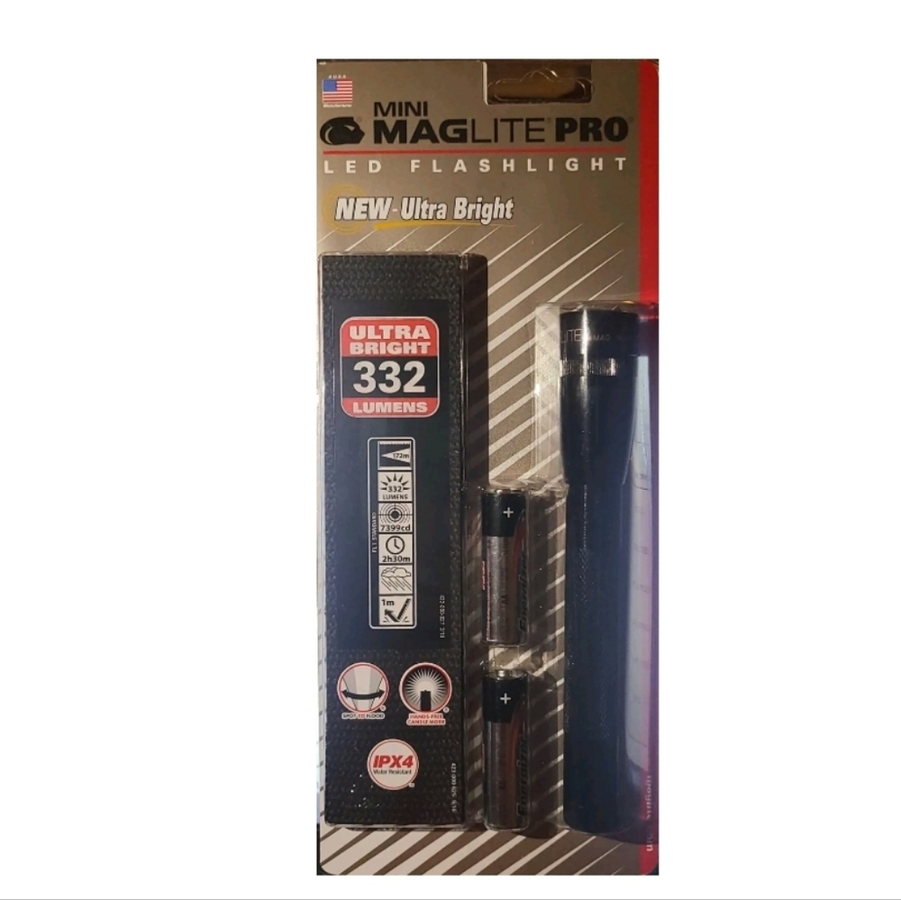 Maglite Mini PRO LED 2-Cell AA Flashlight with Holster Black - SP2P01H